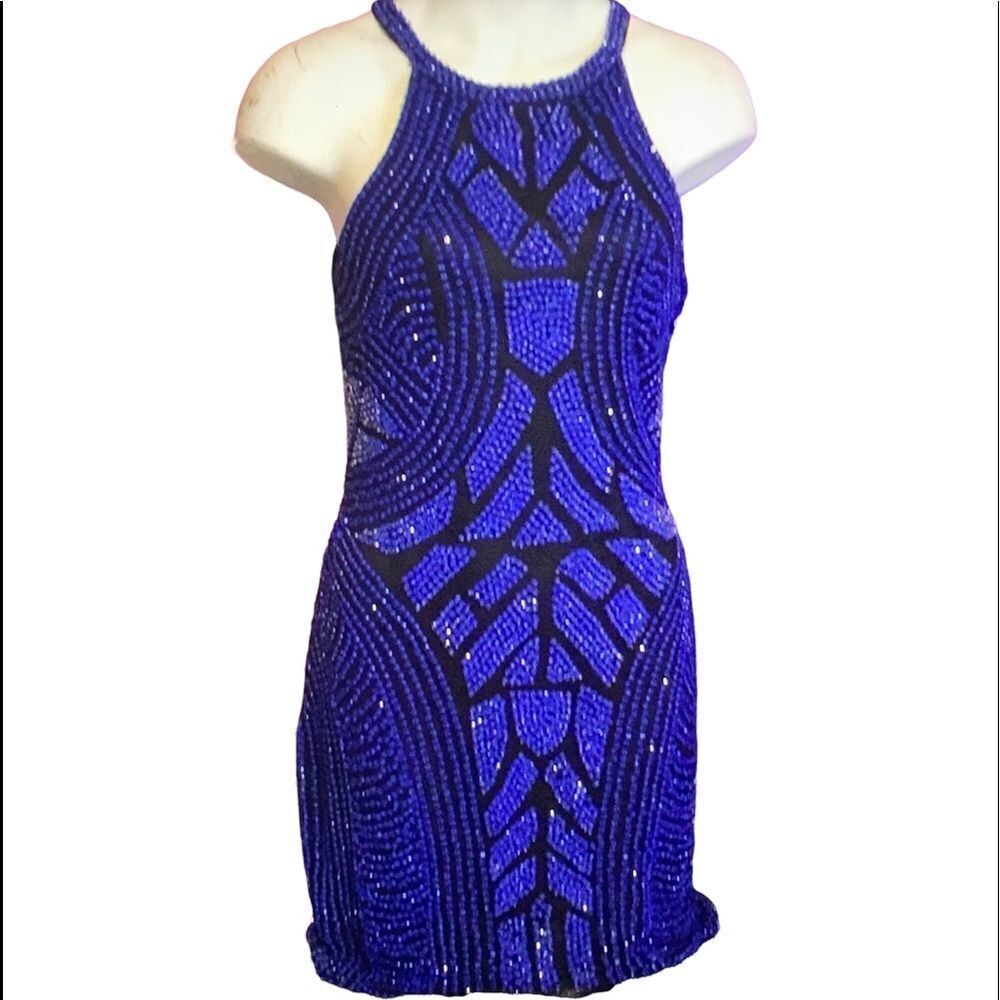 Parker Fully beaded prom/cocktail dress. Size Large